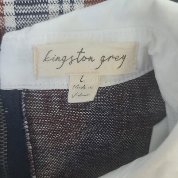 Kingston Grey Schoolgirl bodycon brown plaid dress Size Large Academia Preppy - Picture 8 of 9